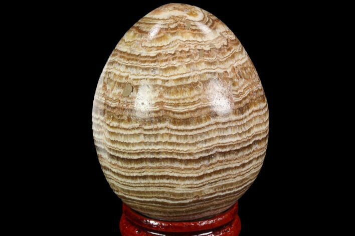 Polished, Banded Aragonite Egg - Morocco #98412